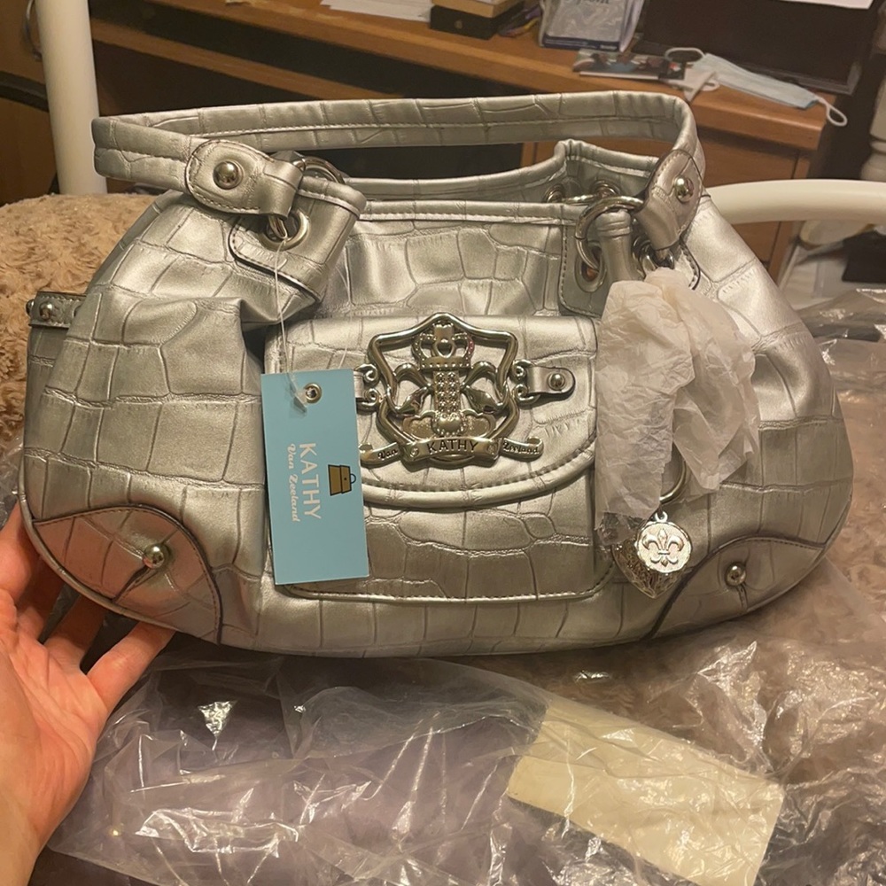 Kathy Van Zeeland Silver Handbag BNWT